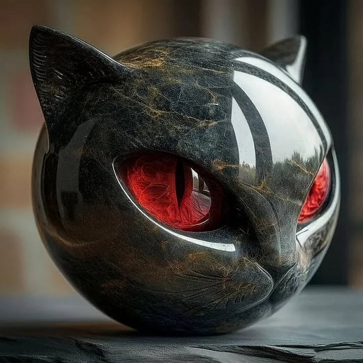 NyxCharm | Mystical Black Cat Head Sculpture
