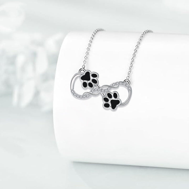Infinite Love - Dog Paw Necklace with Zirconia